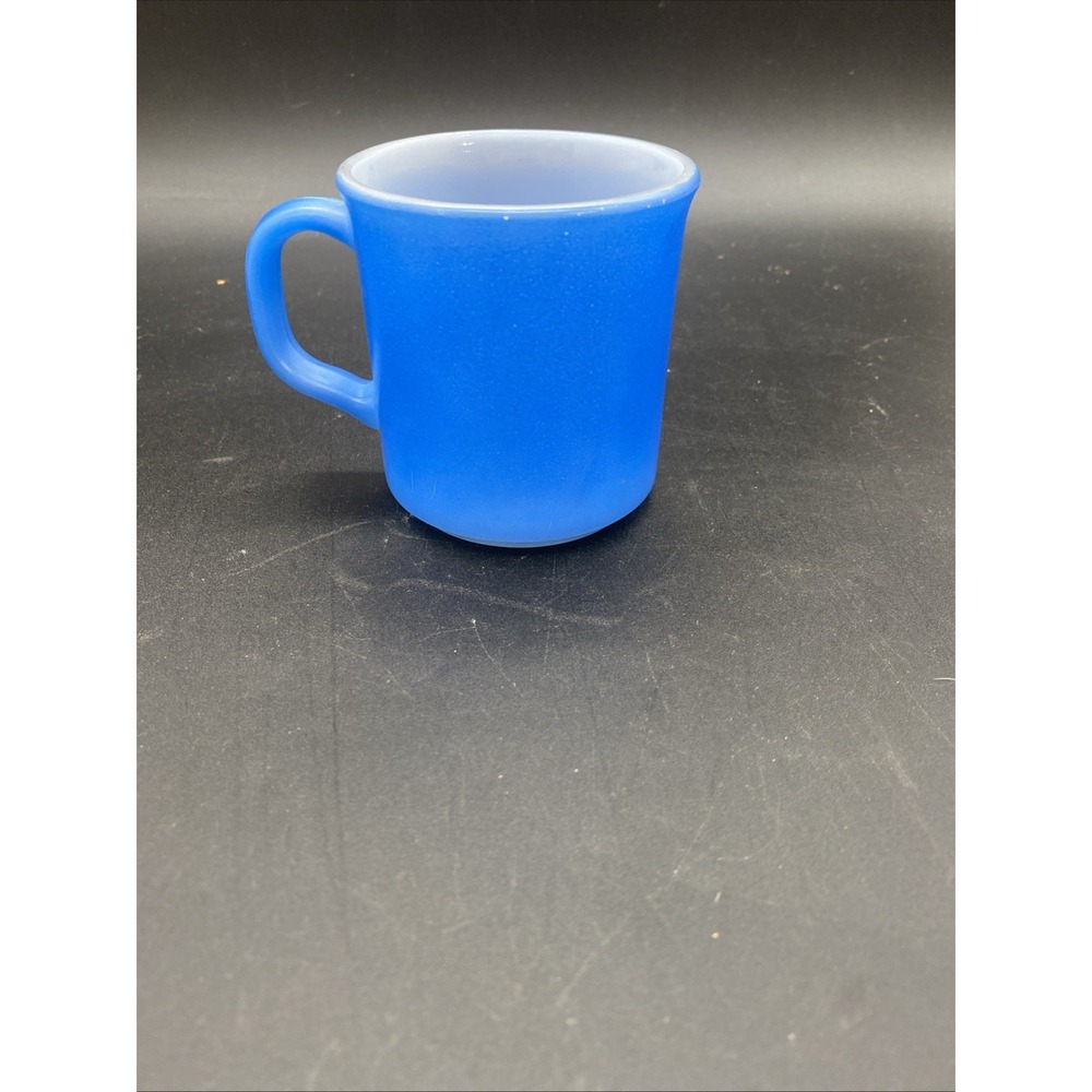 VTG Anchor Hocking Solid Cobalt Blue Milk Glass Coffee/ Tea Mug Made in USA